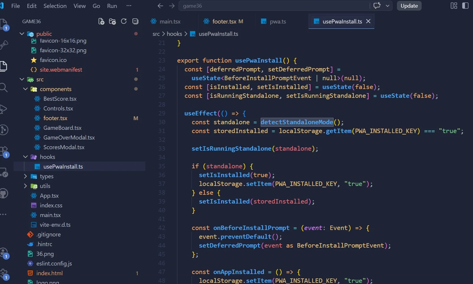 Architecture front pour gérer l'état d'installation d'une PWA React