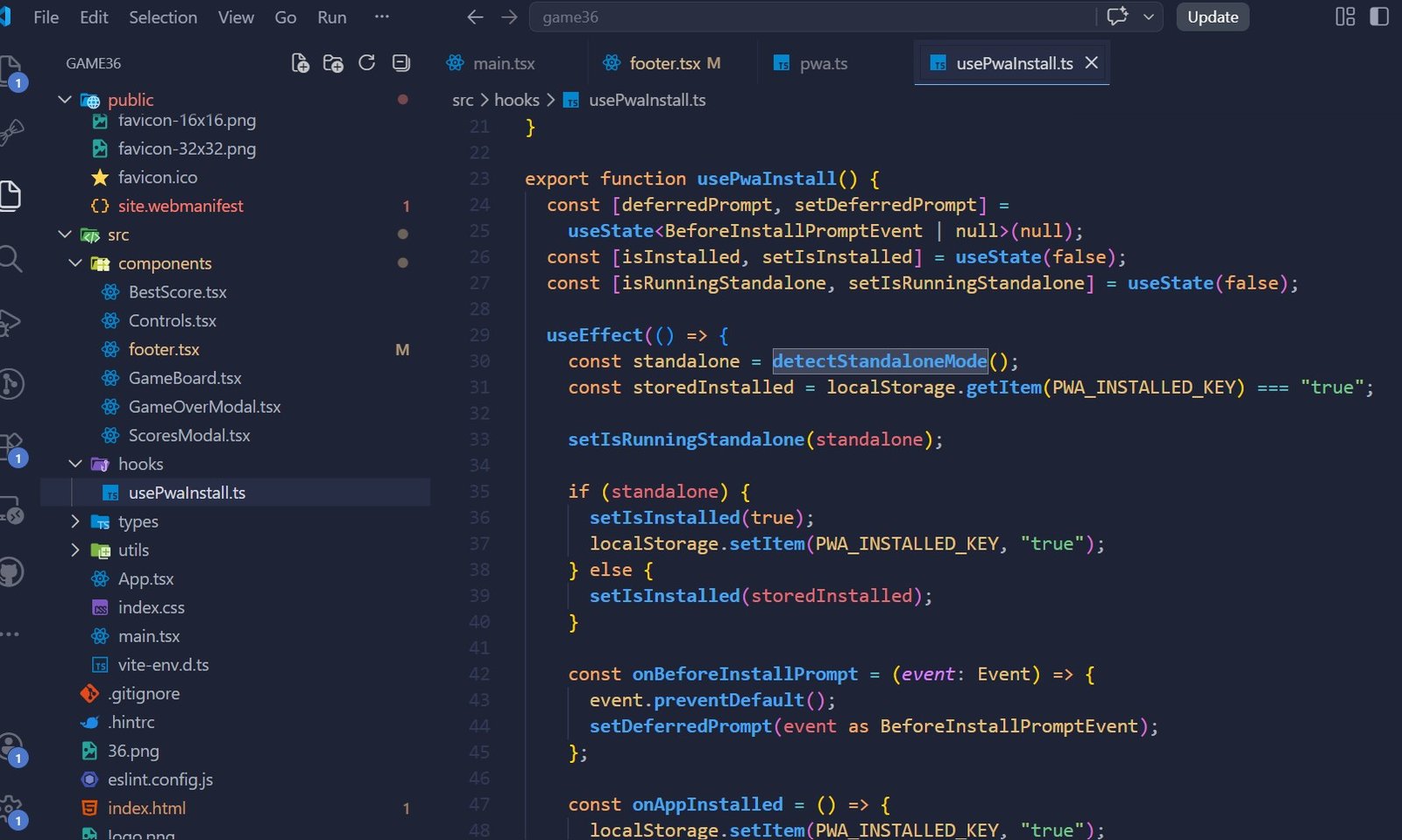 Architecture front pour gérer l'état d'installation d'une PWA React